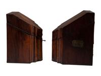 Two Georgian Mahogany Knife Boxes with Shell Inlay