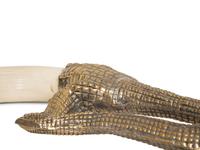 A Franco Lagini Brass Alligator Figure
