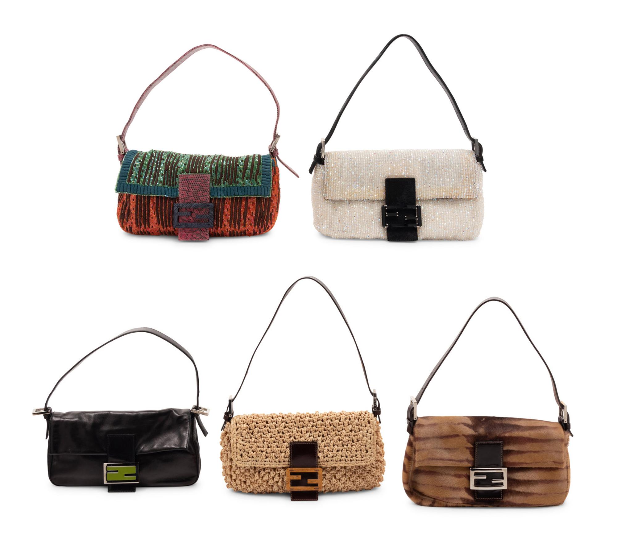 Five Fendi Baguette Flap Bags