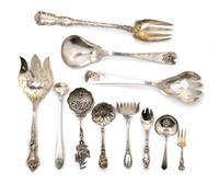 An Assembled Group of American Silver Flatware, Length of largest 11 3/4 inches.