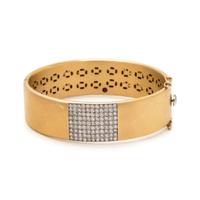ROBERTO COIN, YELLOW GOLD AND DIAMOND BANGLE BRACELET