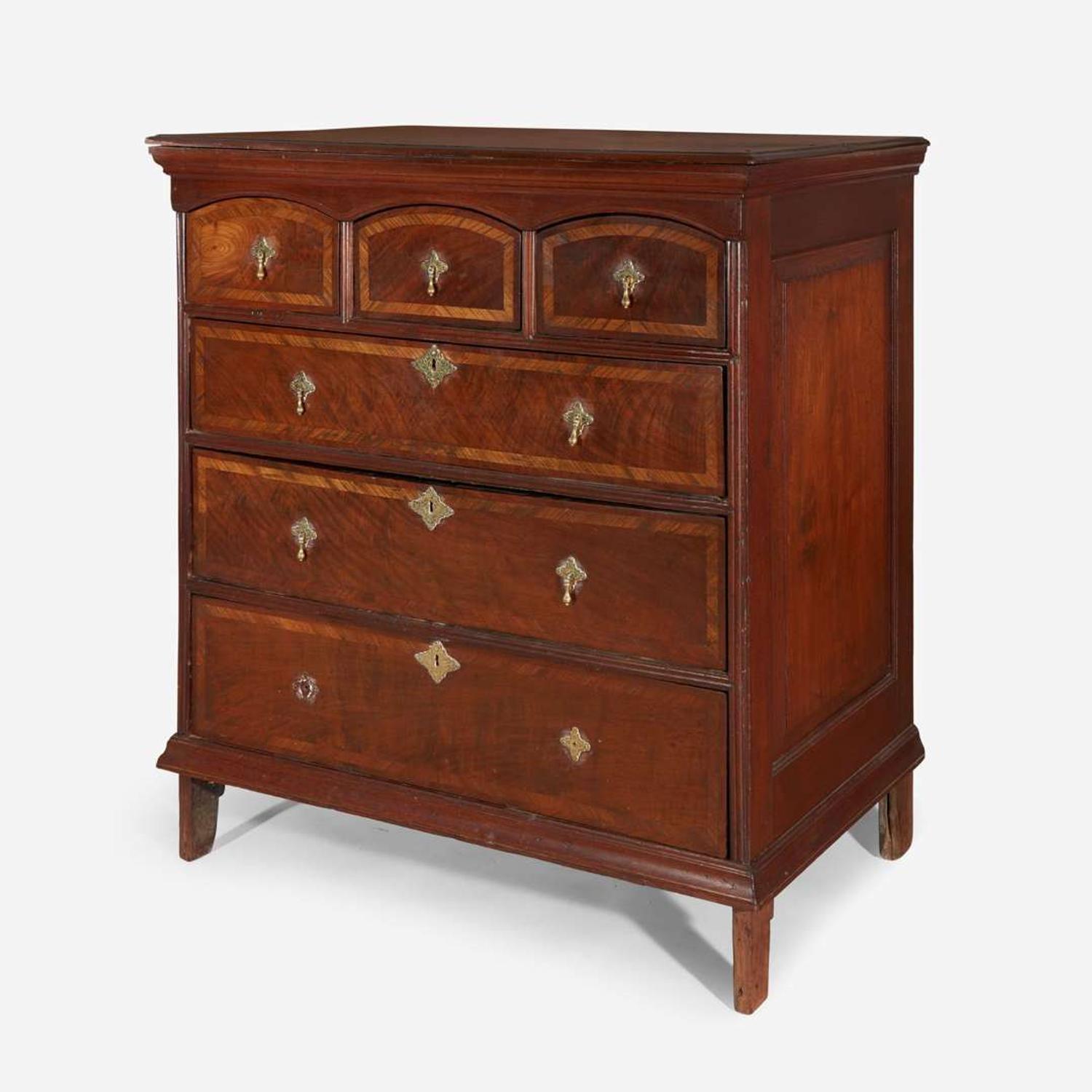 A William & Mary inlaid walnut chest of drawers Delaware Valley, PA, circa 1725