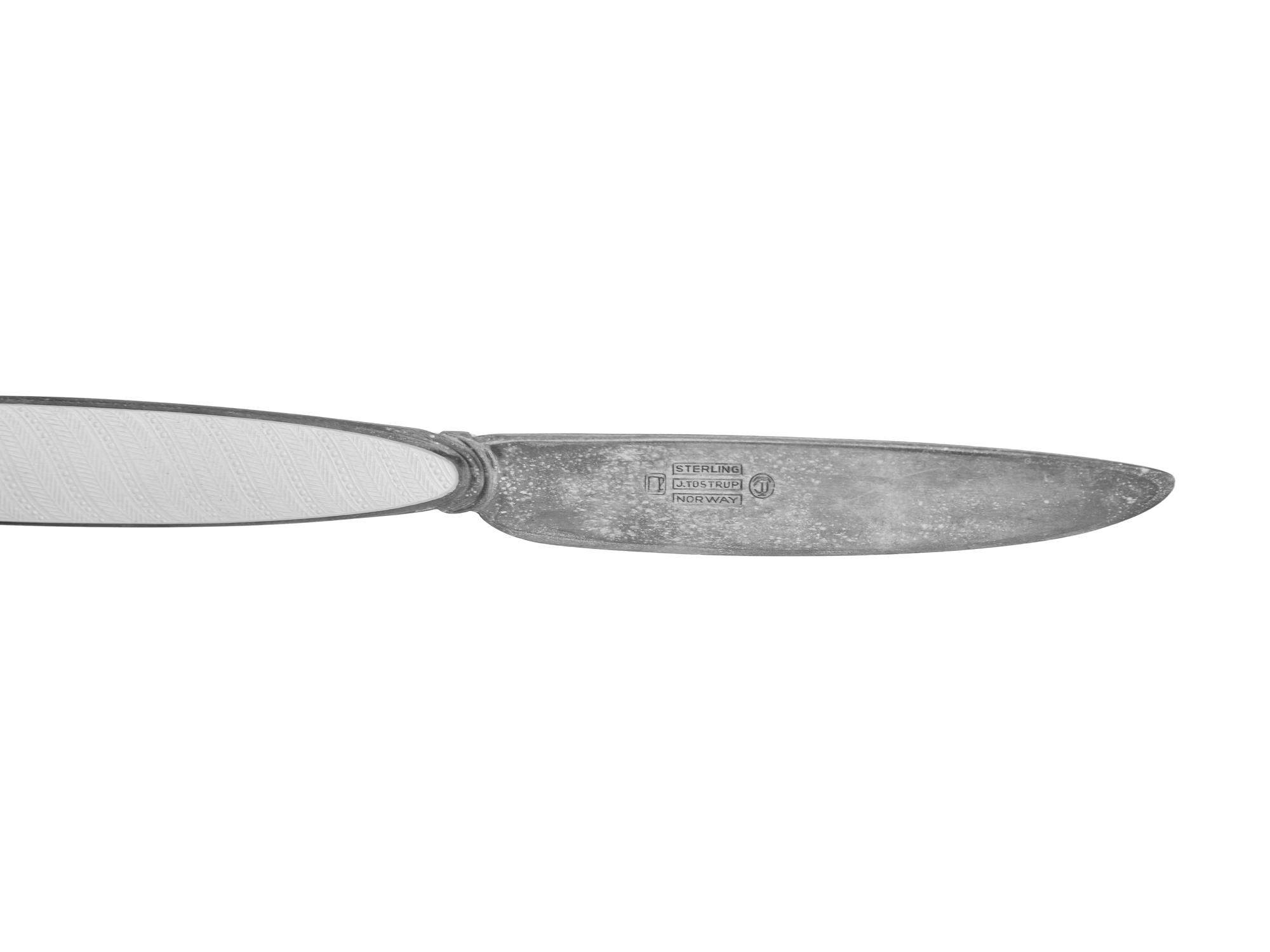 A Norwegian Enameled Silver Dessert Service