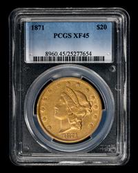 A United States 1871 Liberty Head $20 Gold Coin