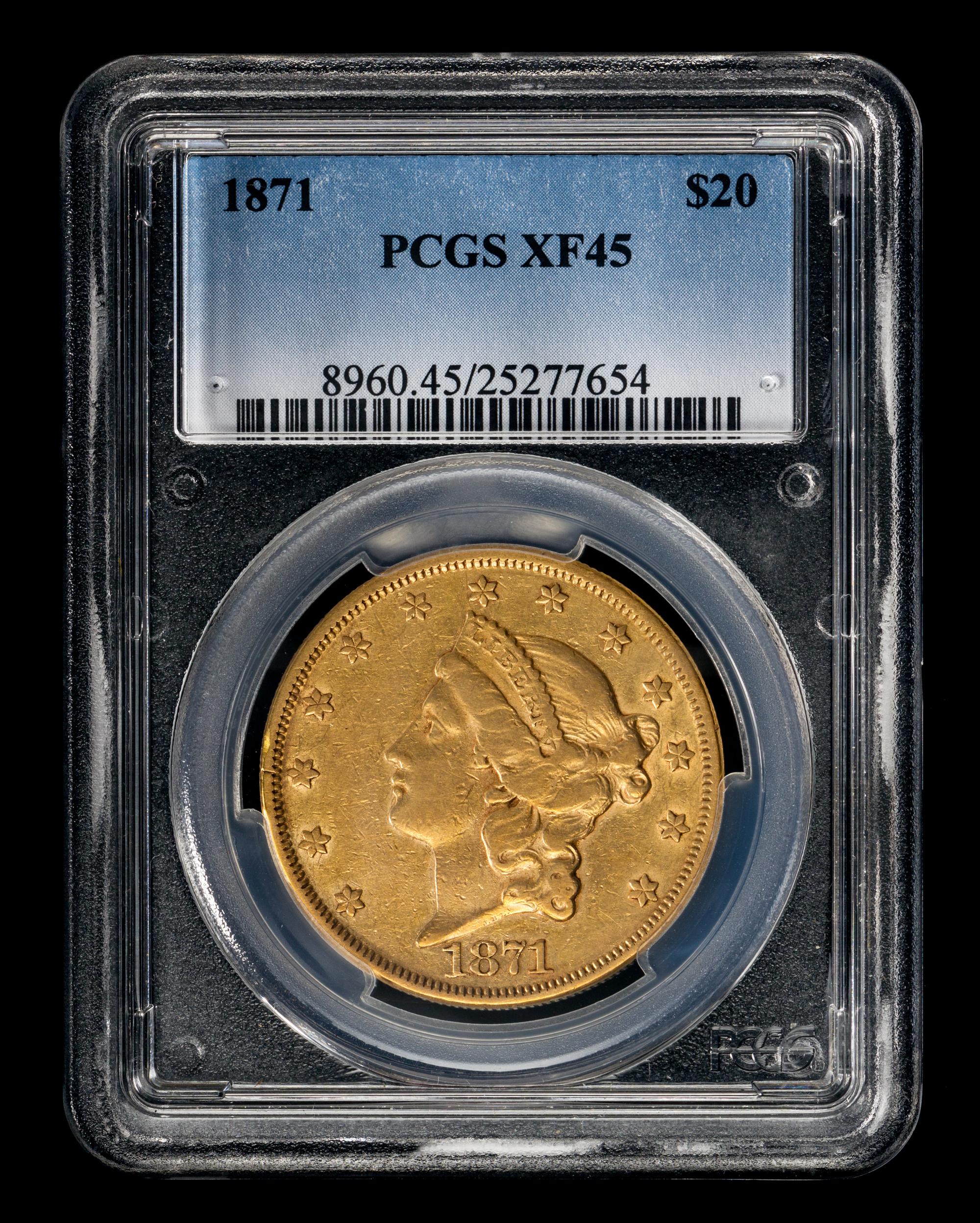 A United States 1871 Liberty Head $20 Gold Coin