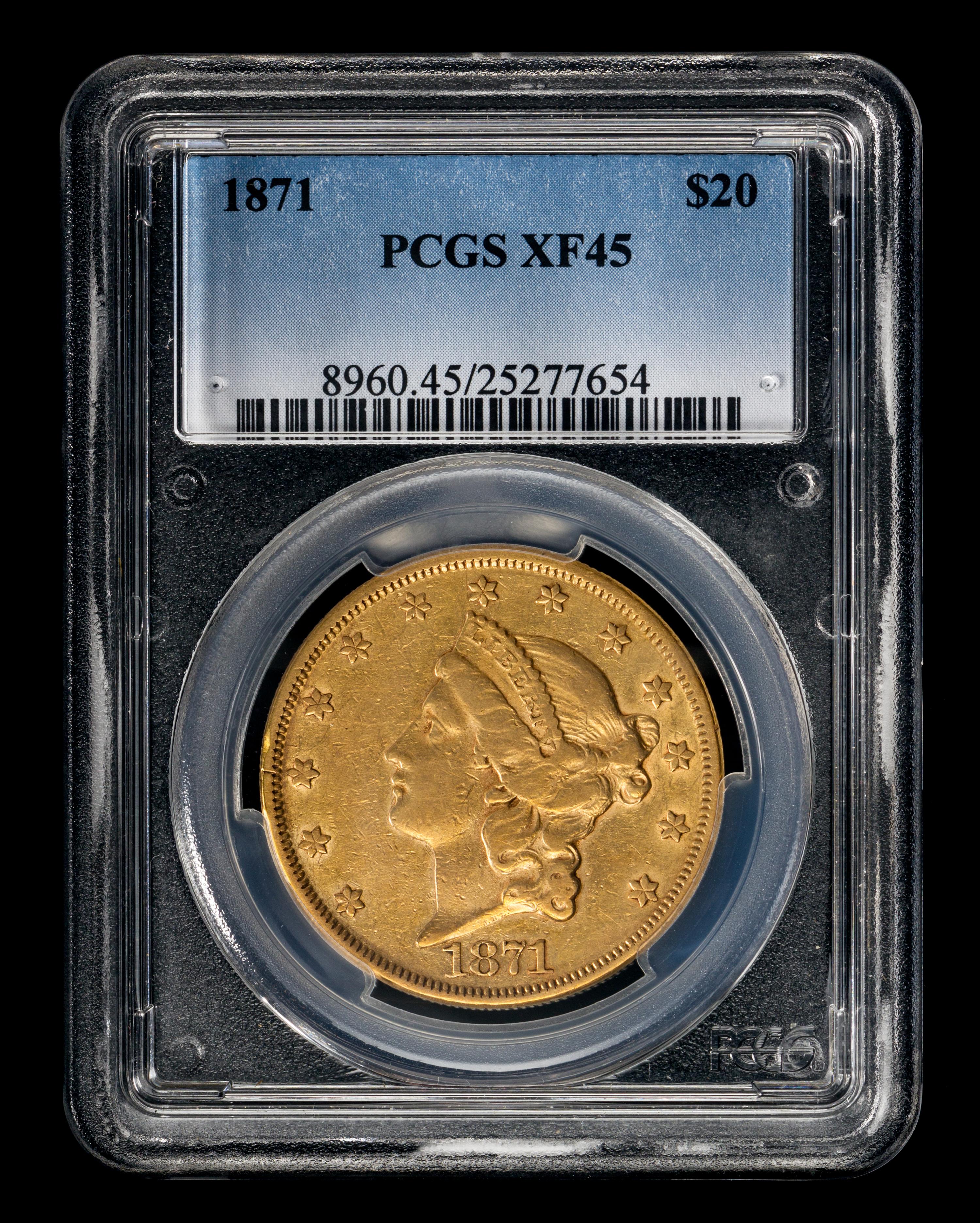 A United States 1871 Liberty Head $20 Gold Coin