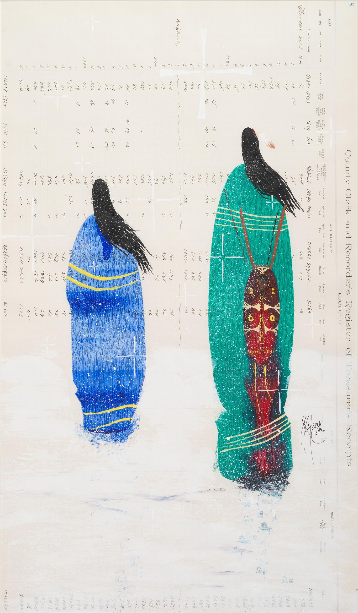untitled, two figures in a winter storm