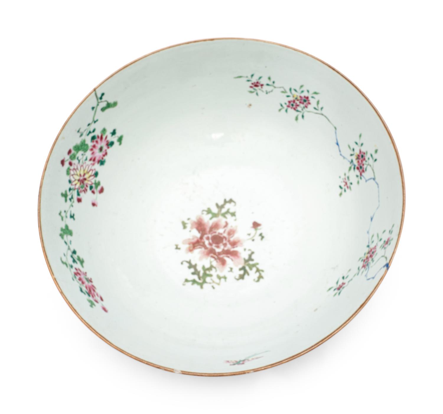 A Chinese Export Porcelain Punch Bowl