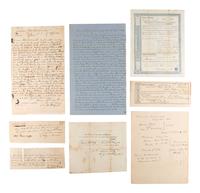 [LINCOLN, Abraham (1809-1865) -- THE LONG NINE]. Documents and autographs from members of "The Long Nine"