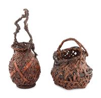 Two Japanese Baskets and a Rootwood Hibachi
