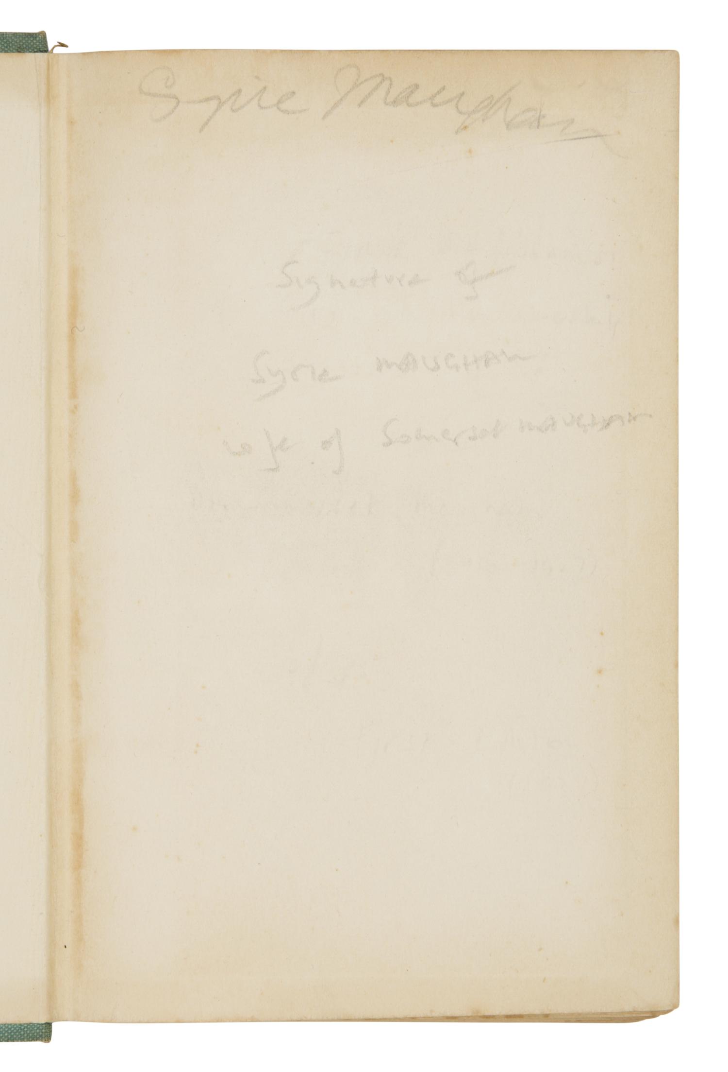 [Maugham, W. Somerset (1874-1965)]. A pair of titles from Maugham's personal library, comprising: