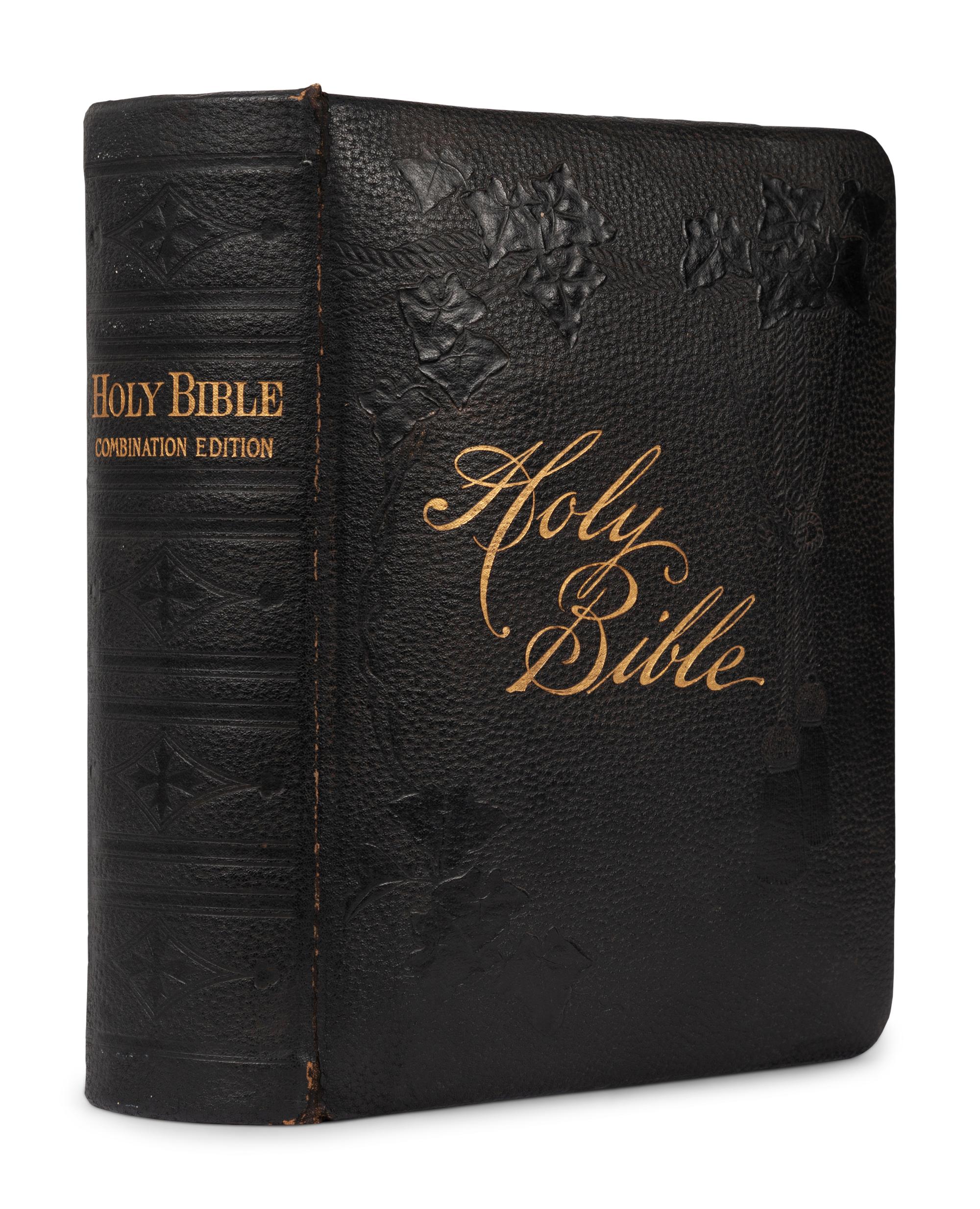 [BIBLES - 19th CENTURY]. A group of 5 Bibles, comprising: