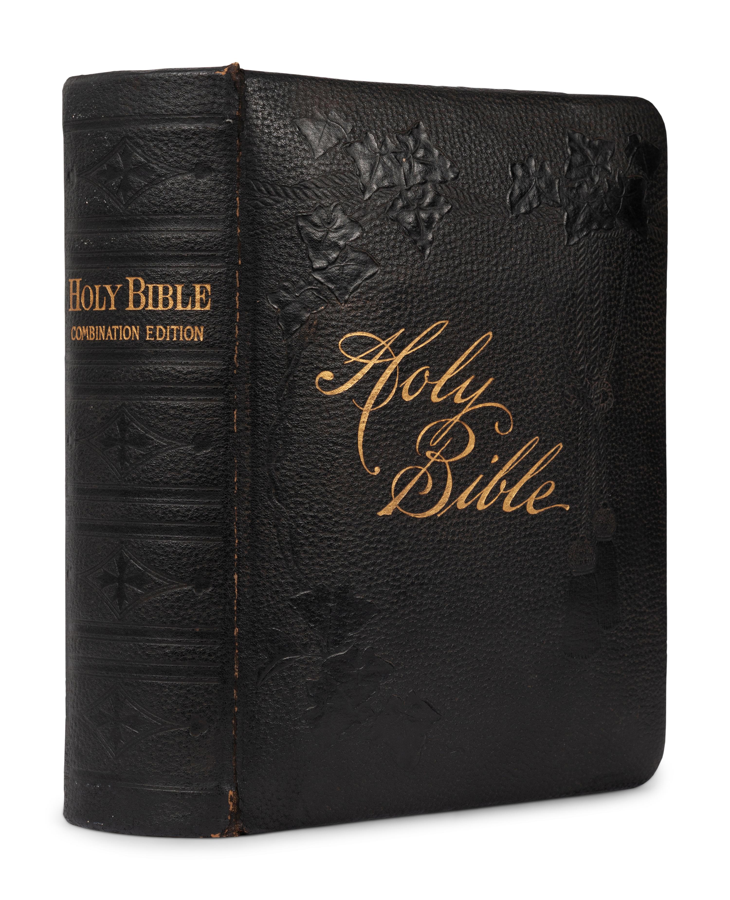 [BIBLES - 19th CENTURY]. A group of 5 Bibles, comprising: