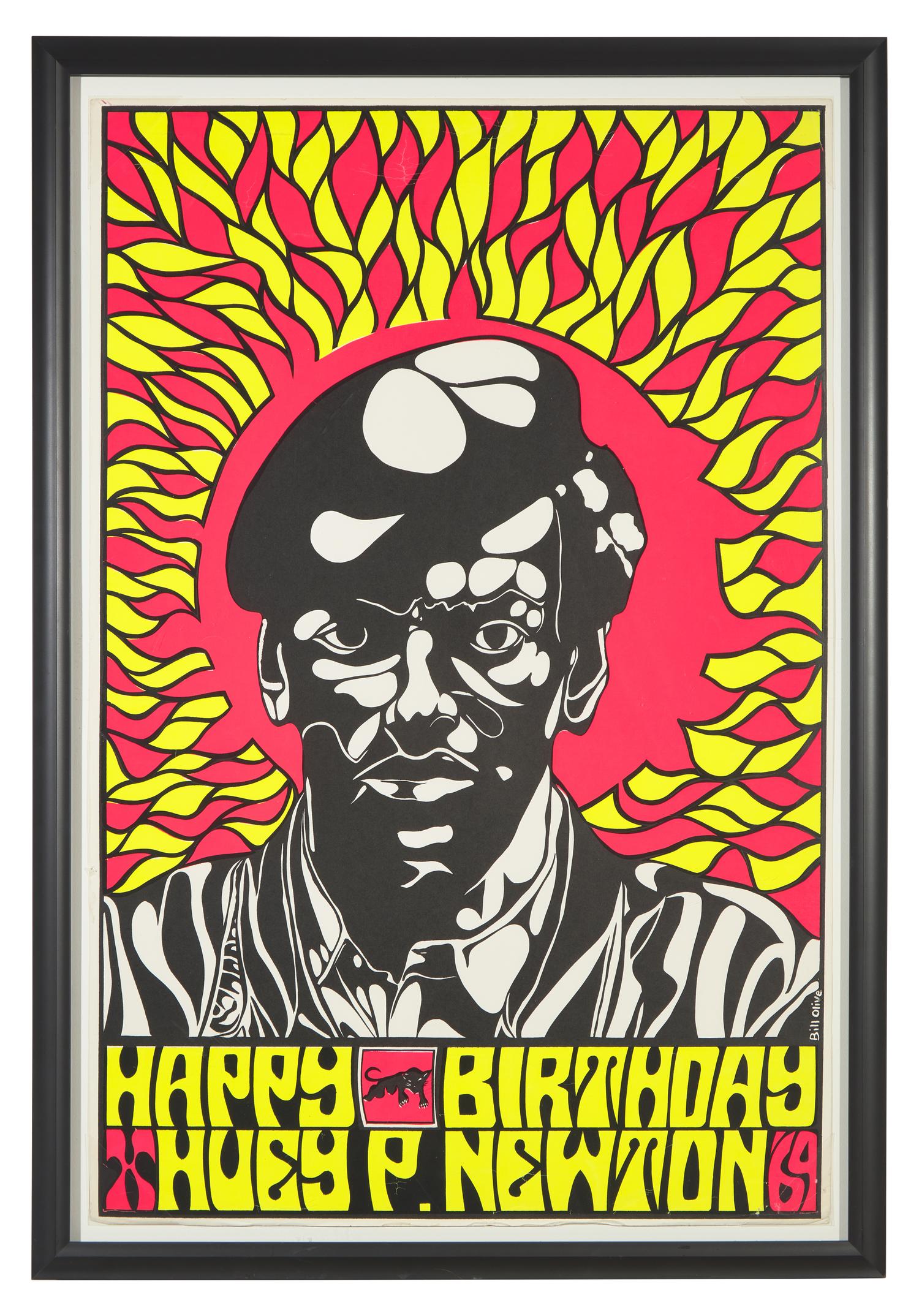 [African-Americana] [Black Panther Party] Olive, Bill. Happy Birthday Huey P. Newton