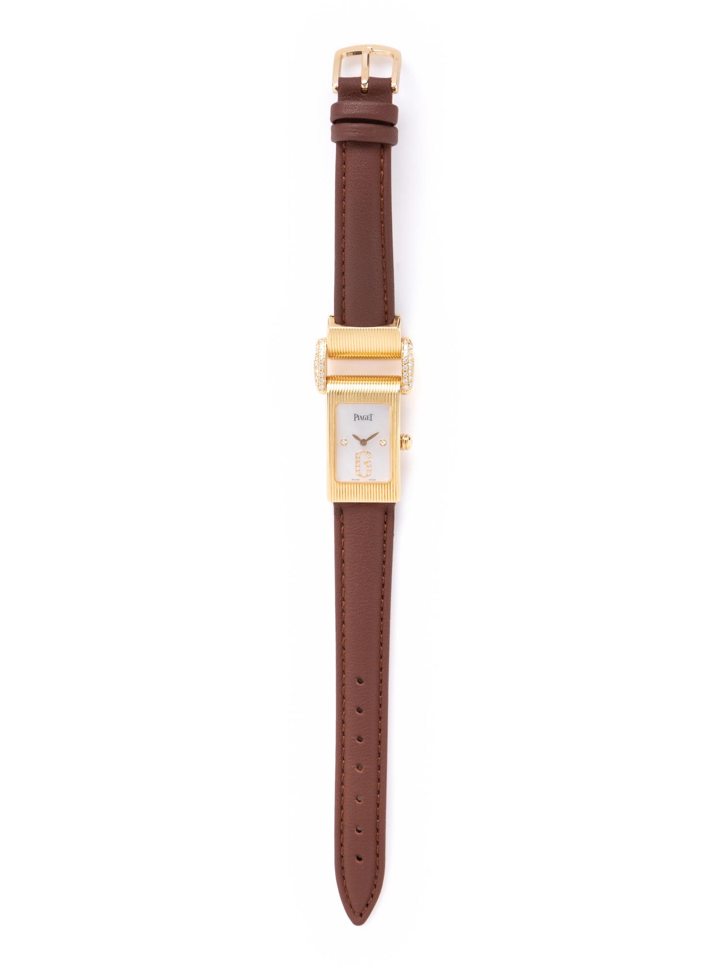 PIAGET, REF. 5322 18K YELLOW GOLD 'MISS PROTOCOLE' WRISTWATCH