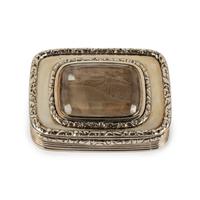A Scottish Silver and Smoky-Quartz Inset Presentation Snuff Box