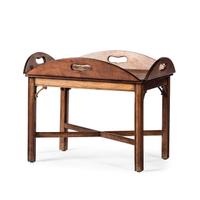 A Regency Style Walnut Tray-Top Low Table