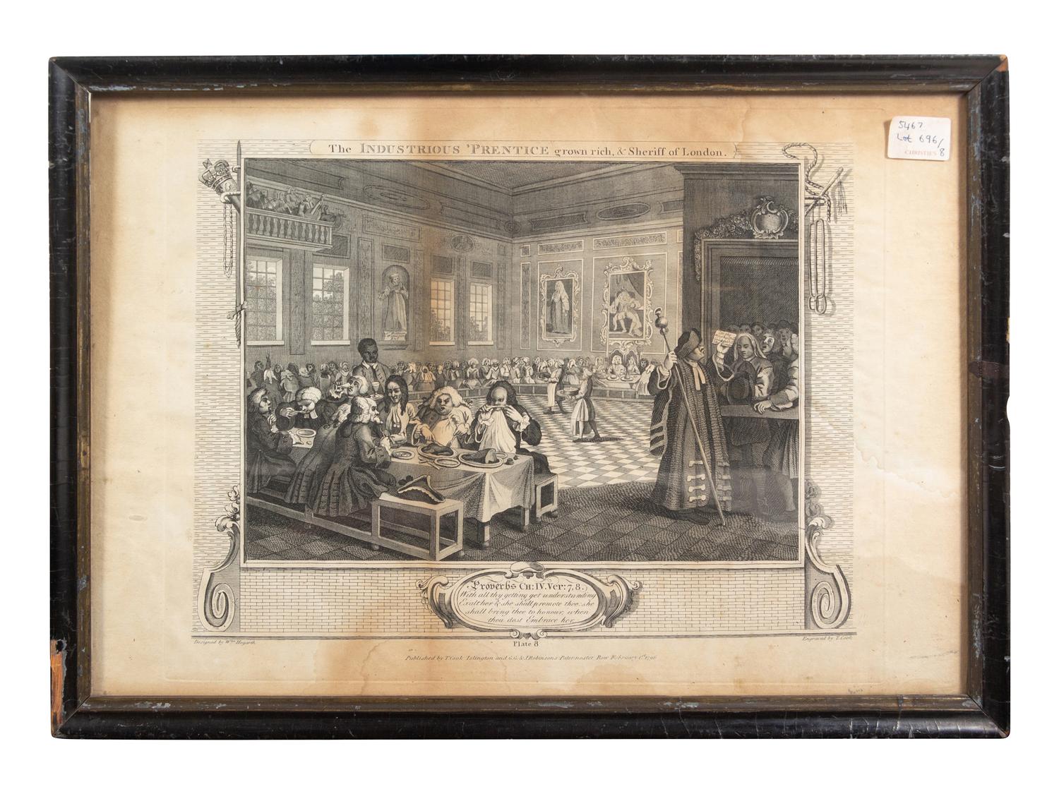 Three Engravings After William Hogarth (English, 1687-1764) and Two Other English Engravings