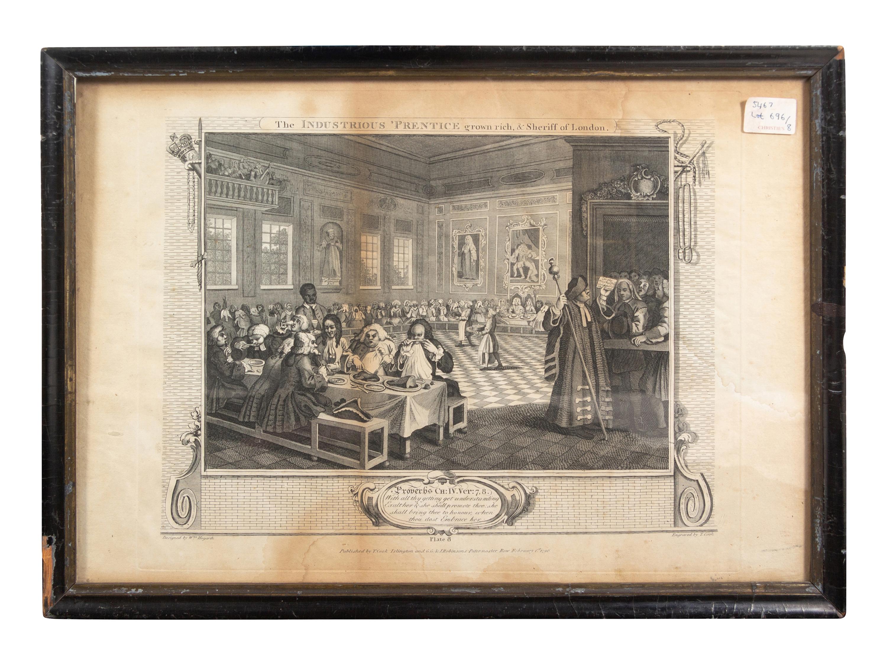 Three Engravings After William Hogarth (English, 1687-1764) and Two Other English Engravings