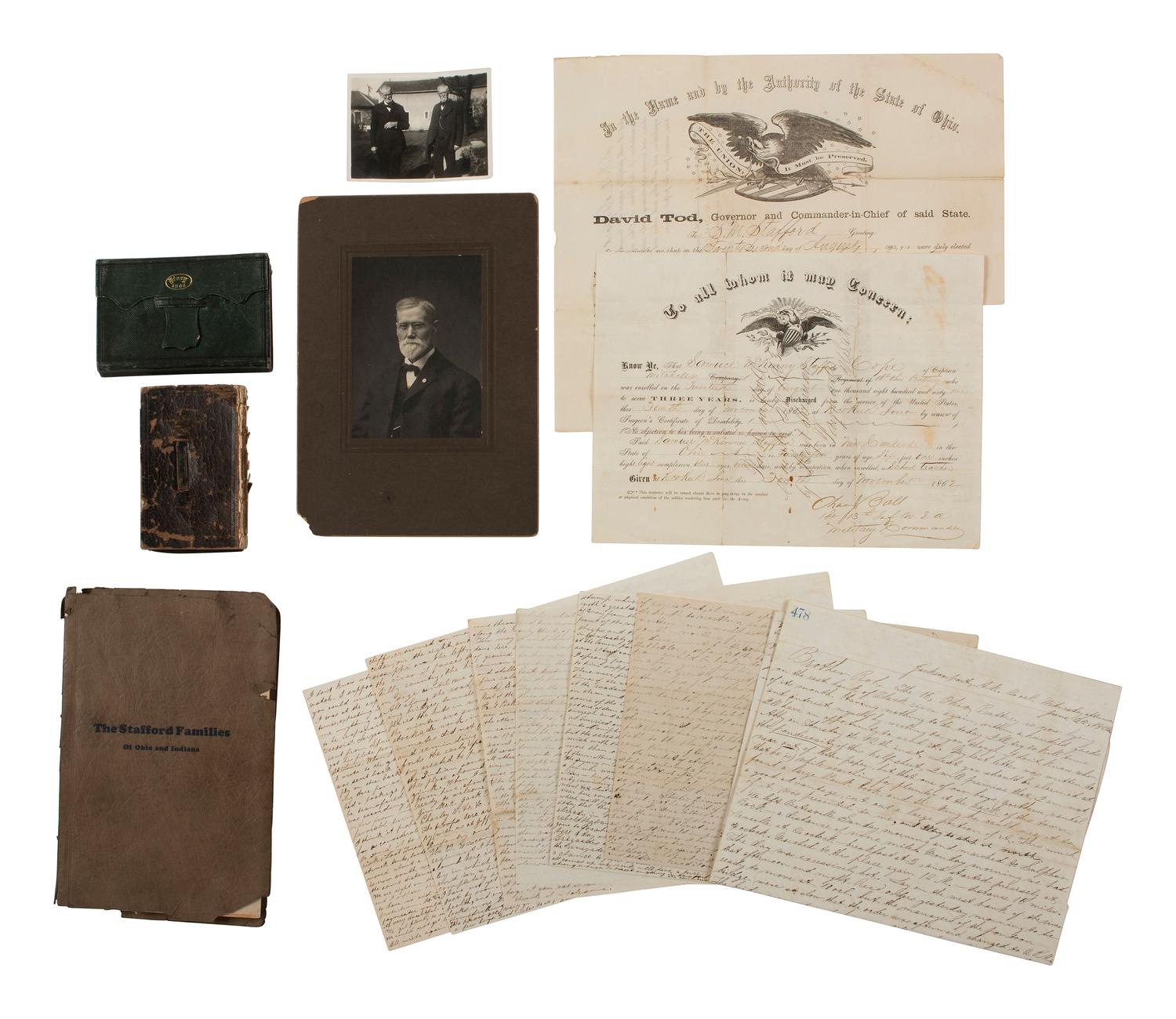 [CIVIL WAR]. Corporal Samuel McKinney Stafford (1837-1922), 16th Ohio Battery, archive including war-date diary and letters.