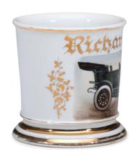 An Open Touring Car Porcelain Shaving Mug