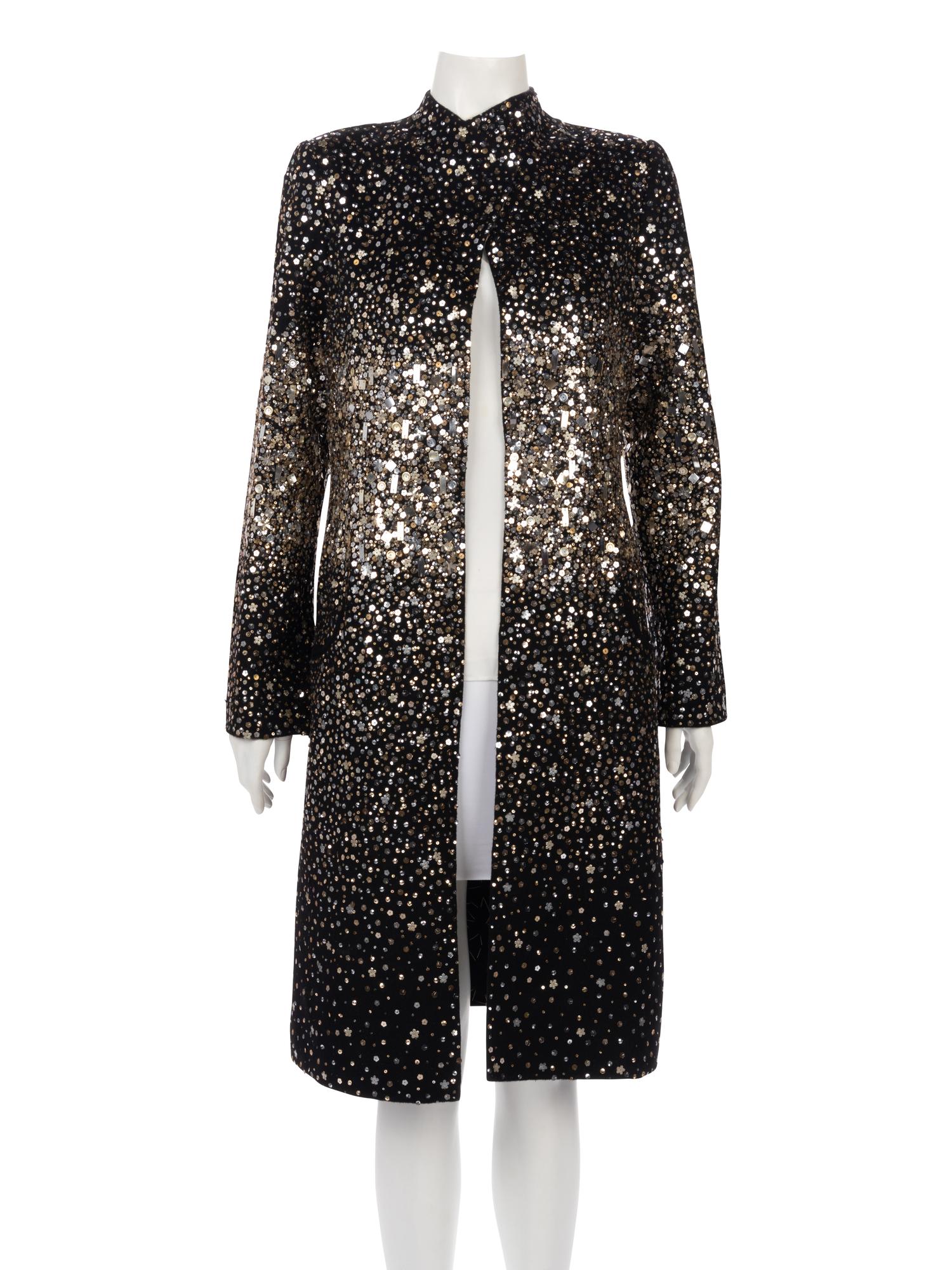 Oscar de la Renta Sequin Embellished Wool Coat, Fall 2006