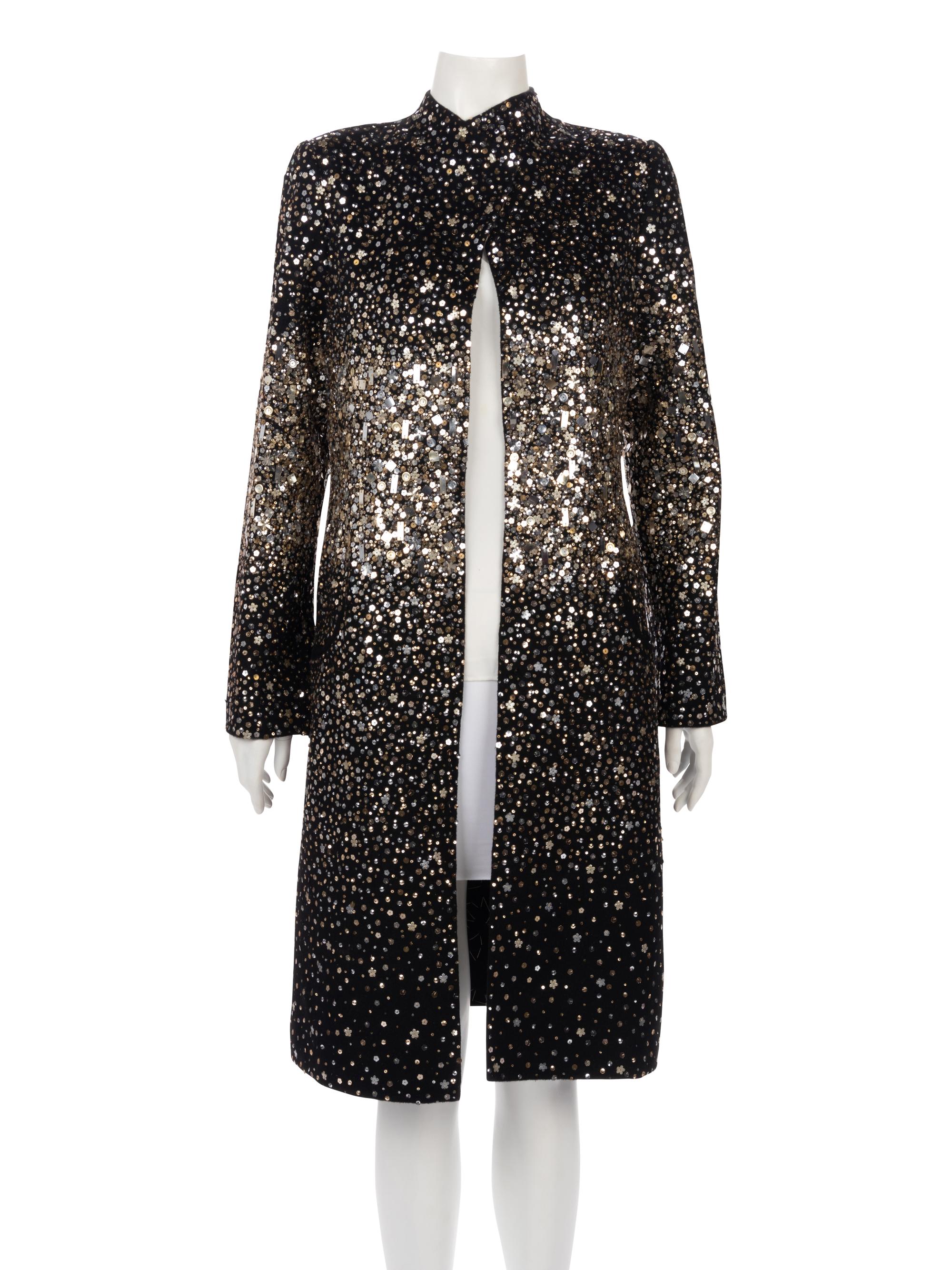 Oscar de la Renta Sequin Embellished Wool Coat, Fall 2006