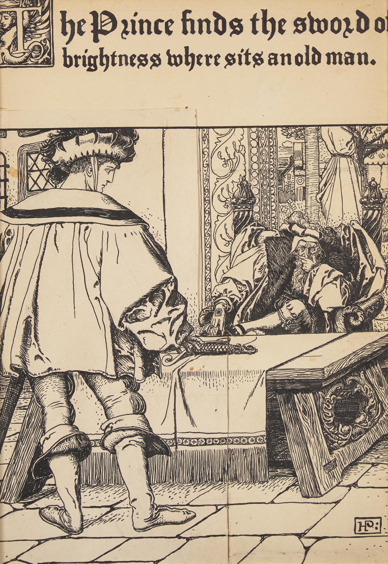 Howard Pyle (American, 1853-1911) — The Wonder Clock: The Prince Finds the Sword of Brightness , 1887