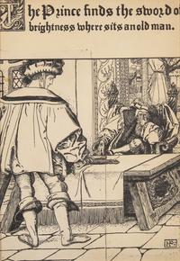 Howard Pyle (American, 1853-1911) — The Wonder Clock: The Prince Finds the Sword of Brightness , 1887