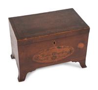 A Federal Stencil Decorated Mahogany Tea Caddy