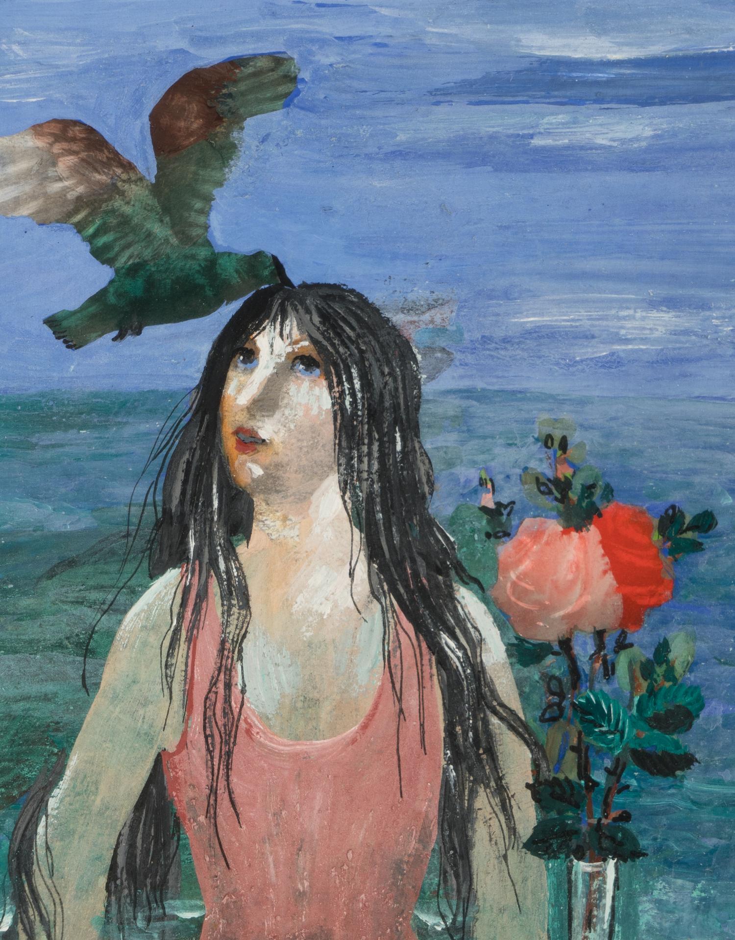 Young Lady with a Bird , 1946