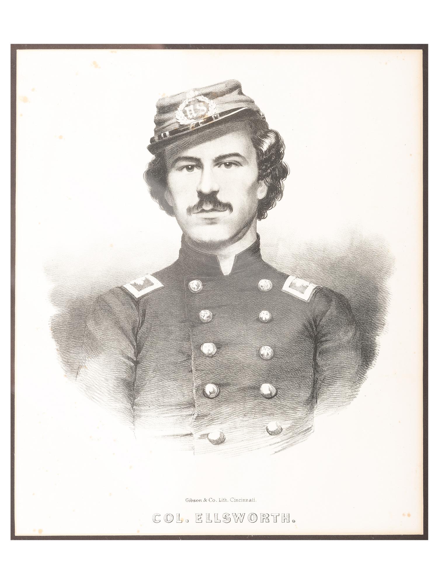 [CIVIL WAR]. A collection of items involving Colonel Elmer Ellsworth and Sergeant Francis Brownell, incl. prints, photographs, and other memorabilia.