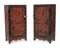 A Pair of Chinese Export Lacquered Cabinets