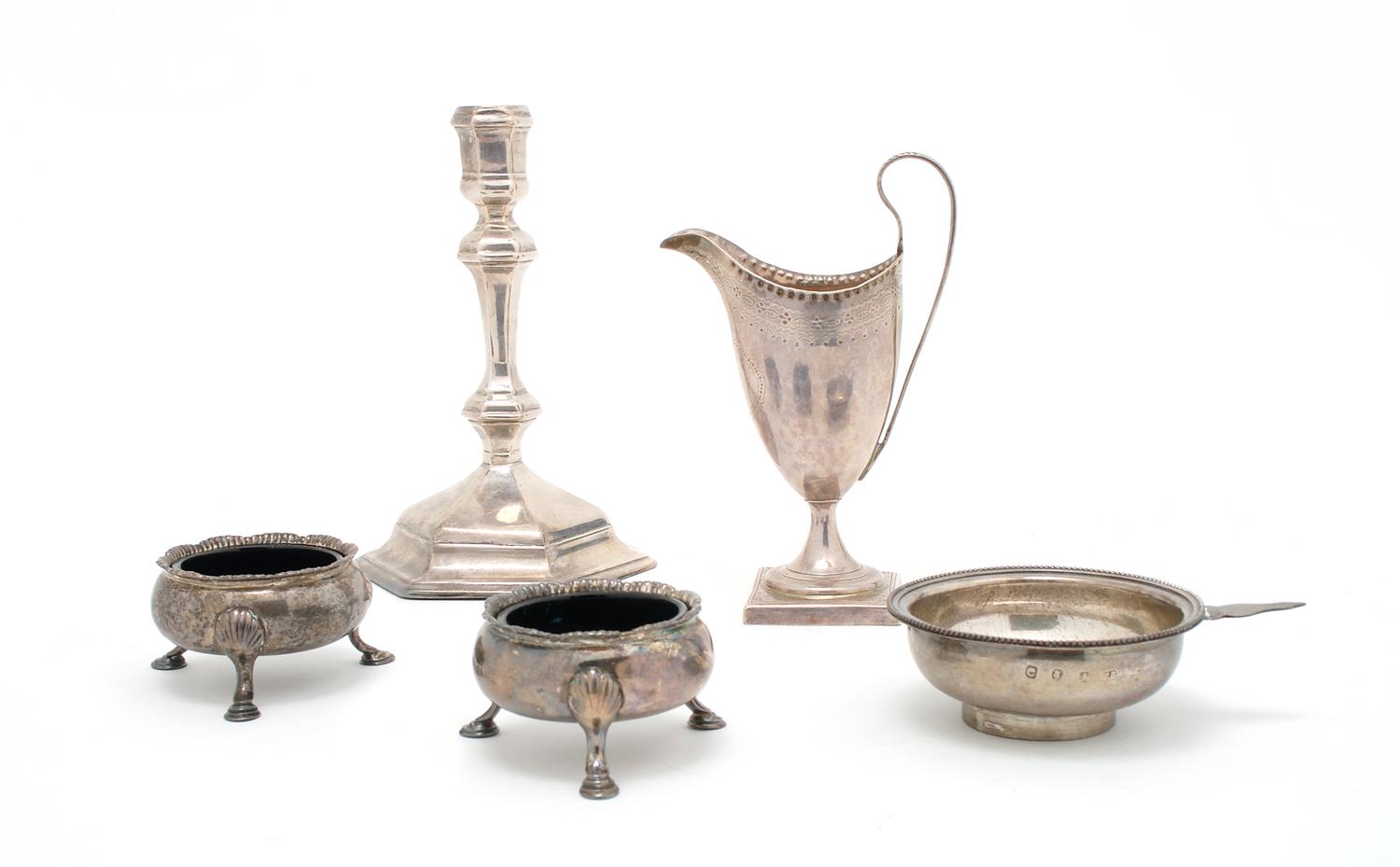 A Collection of English Silver Articles, London, Height of tallest 6 1/2 inches.