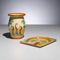 Clarice Cliff (English, 1899–1972) — Bridgewater pattern Platter and Vase