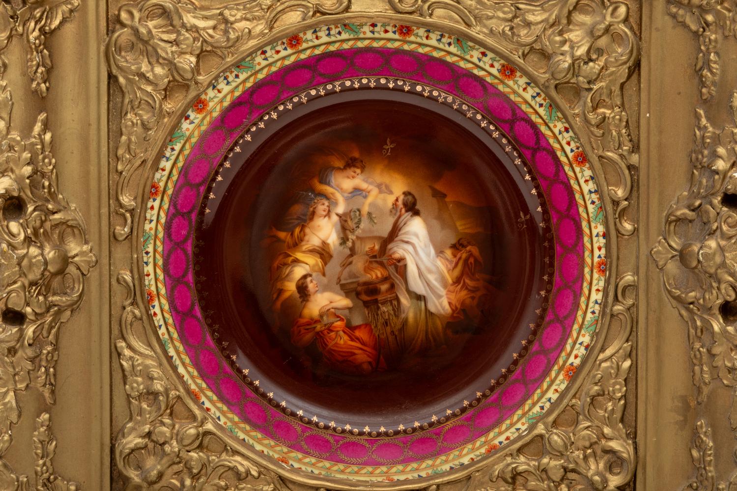 A Vienna Style Porcelain Charger in a Composite Frame