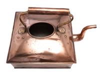 An English Square Copper and Brass Tea Kettle