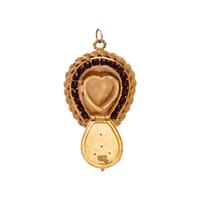 YELLOW GOLD AND GEMSTONE LOCKET CHARM