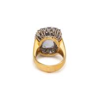 SYNTHETIC SAPPHIRE AND DIAMOND RING