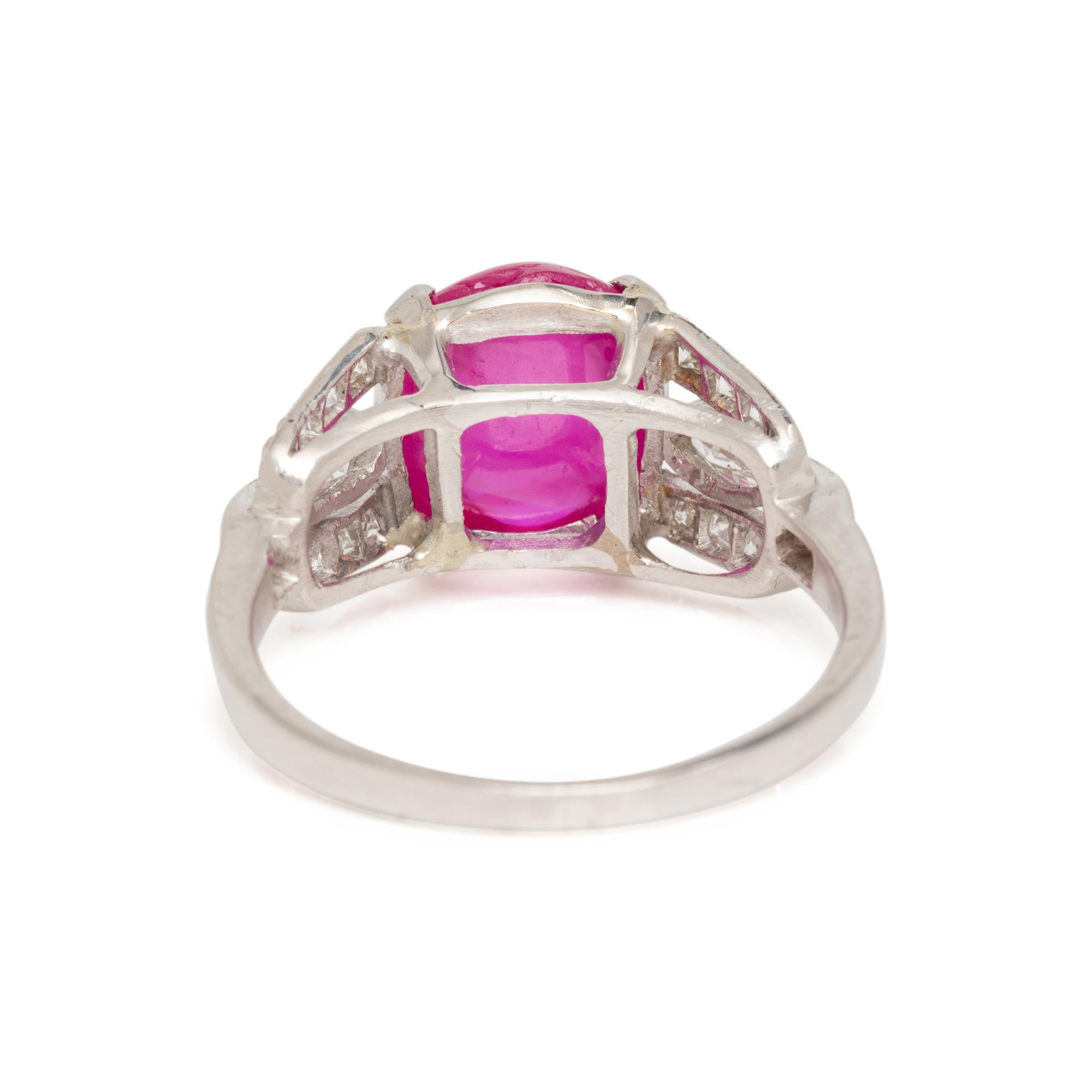 BURMESE STAR RUBY AND DIAMOND RING