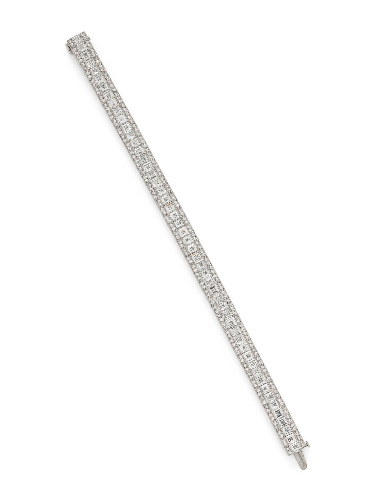 J.K. DAVISON, PLATINUM AND DIAMOND BRACELET
