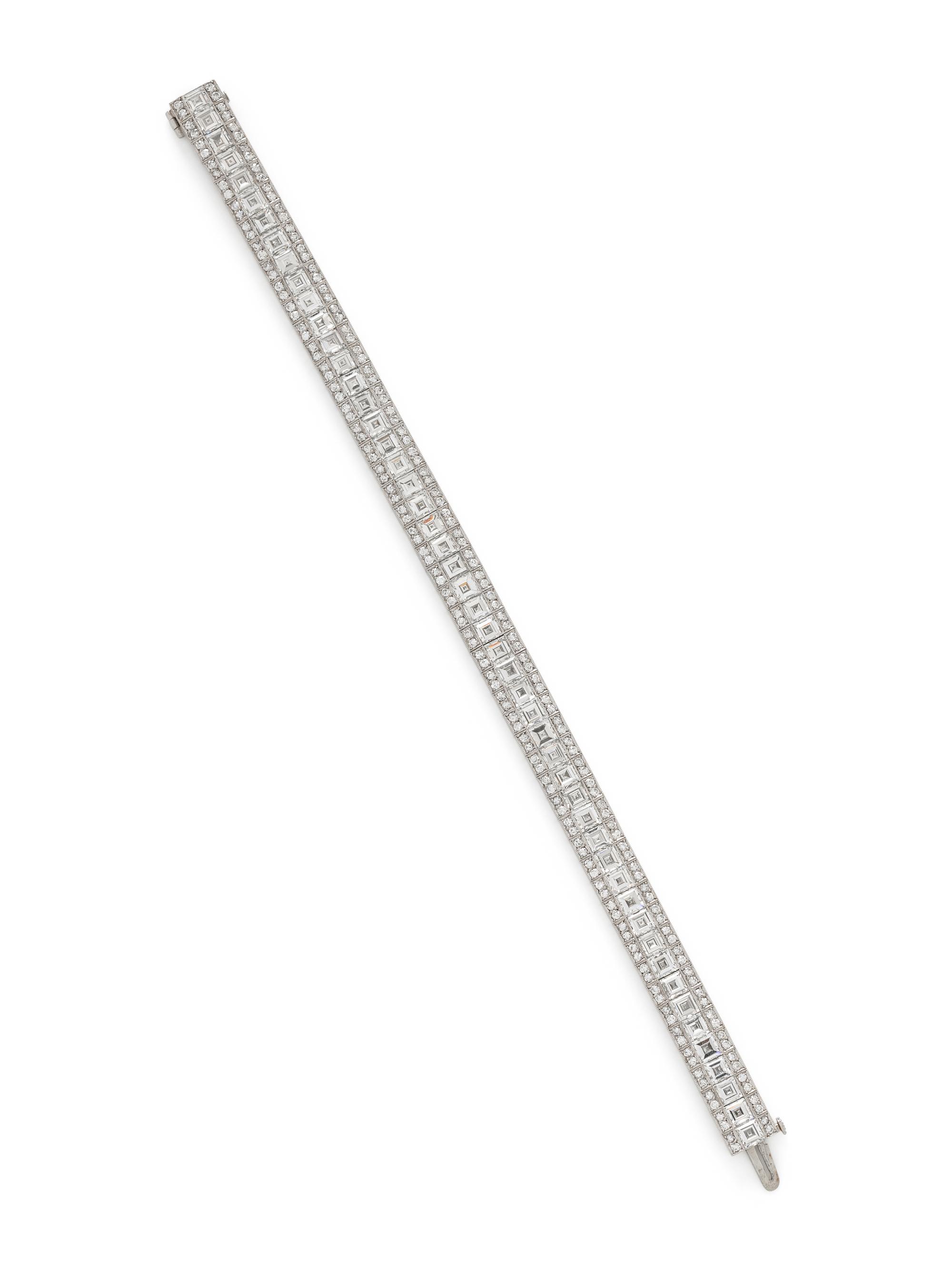 J.K. DAVISON, PLATINUM AND DIAMOND BRACELET