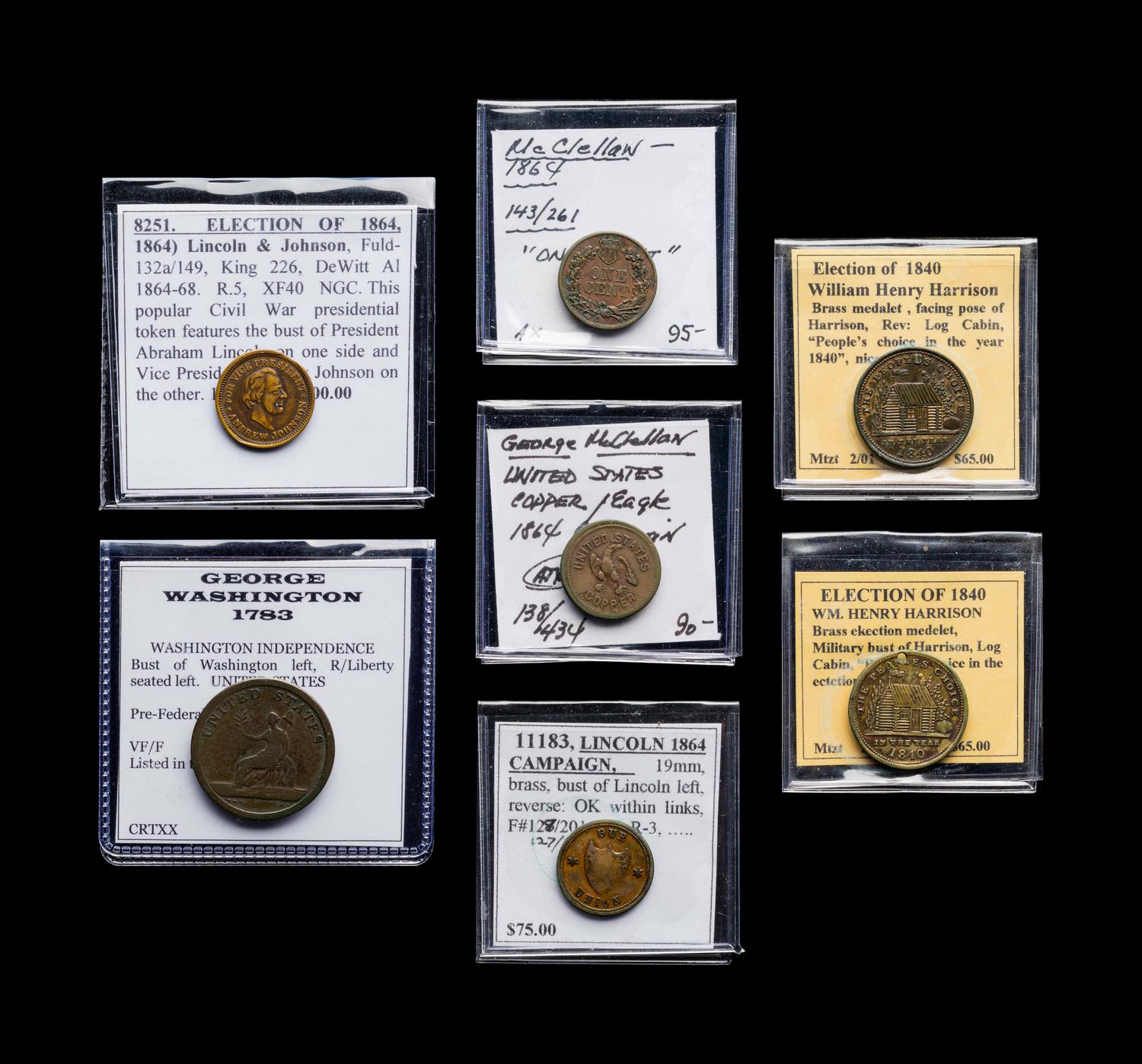 [EXONUMIA] A Collection of Seven United States Political Tokens