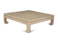 A Lacquered Grasscloth Ming Style Coffee Table