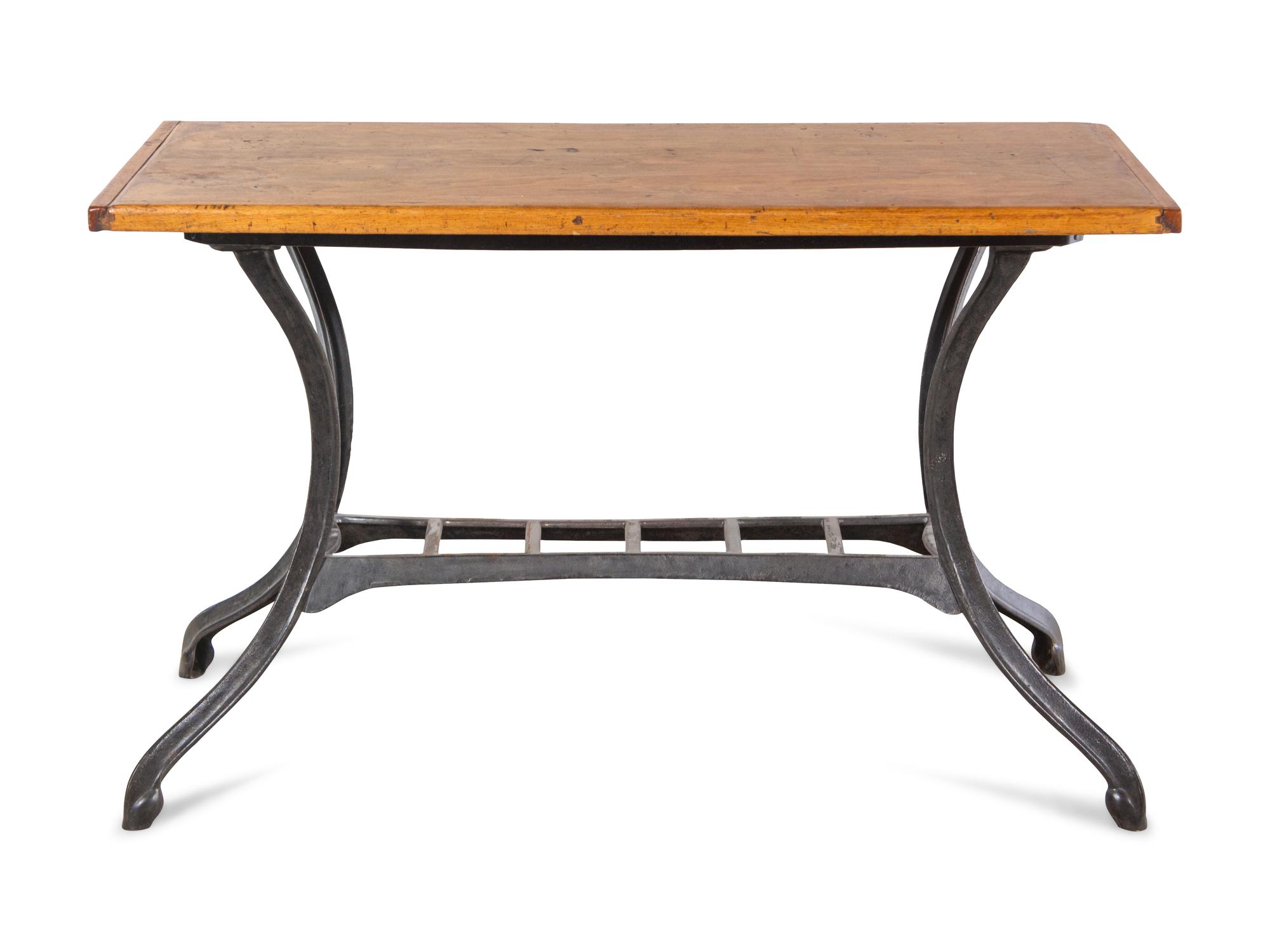 An Industrial Style Steel and Wood Table