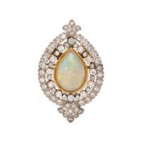 OPAL AND DIAMOND PENDANT/BROOCH