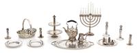A Collection of Silver Table Articles, Various Makers, comprising a William B. Meyers Co. plate rack; a handled bread basket, a two-tie