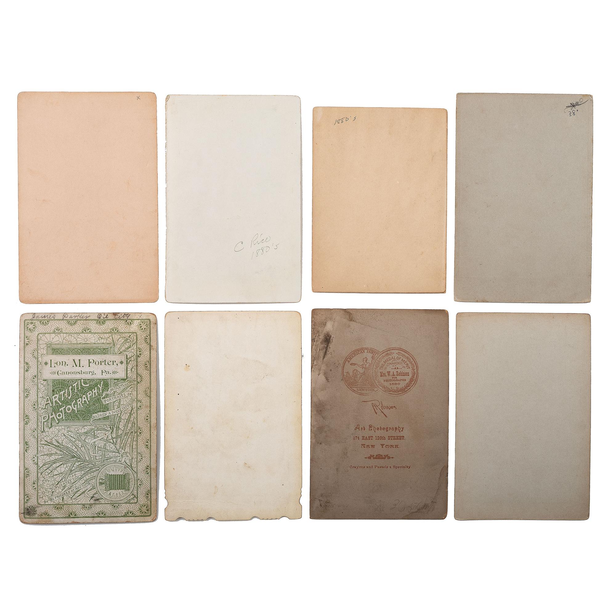 [EARLY PHOTOGRAPHY - PORTRAITURE]. A large group of over 240 portraits of men, primarily cabinet cards, comprising: