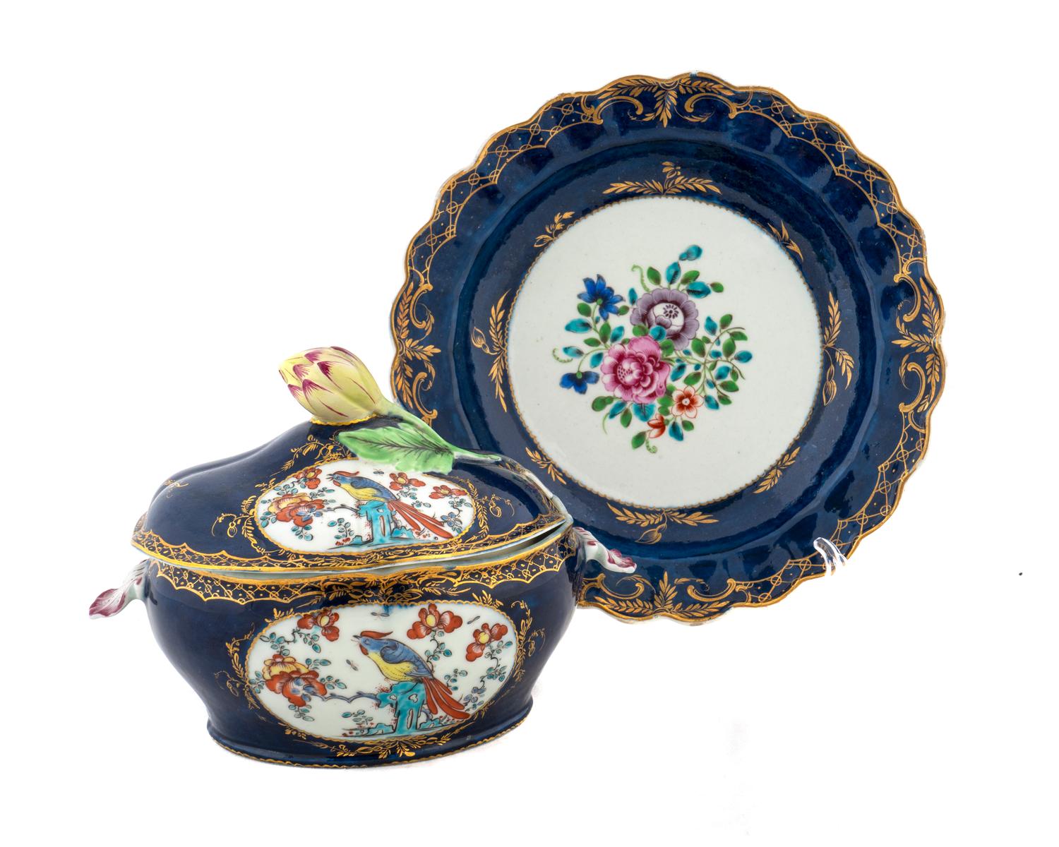 Two Pieces of Worcester Dr Wall Porcelain — 18TH CENTURY