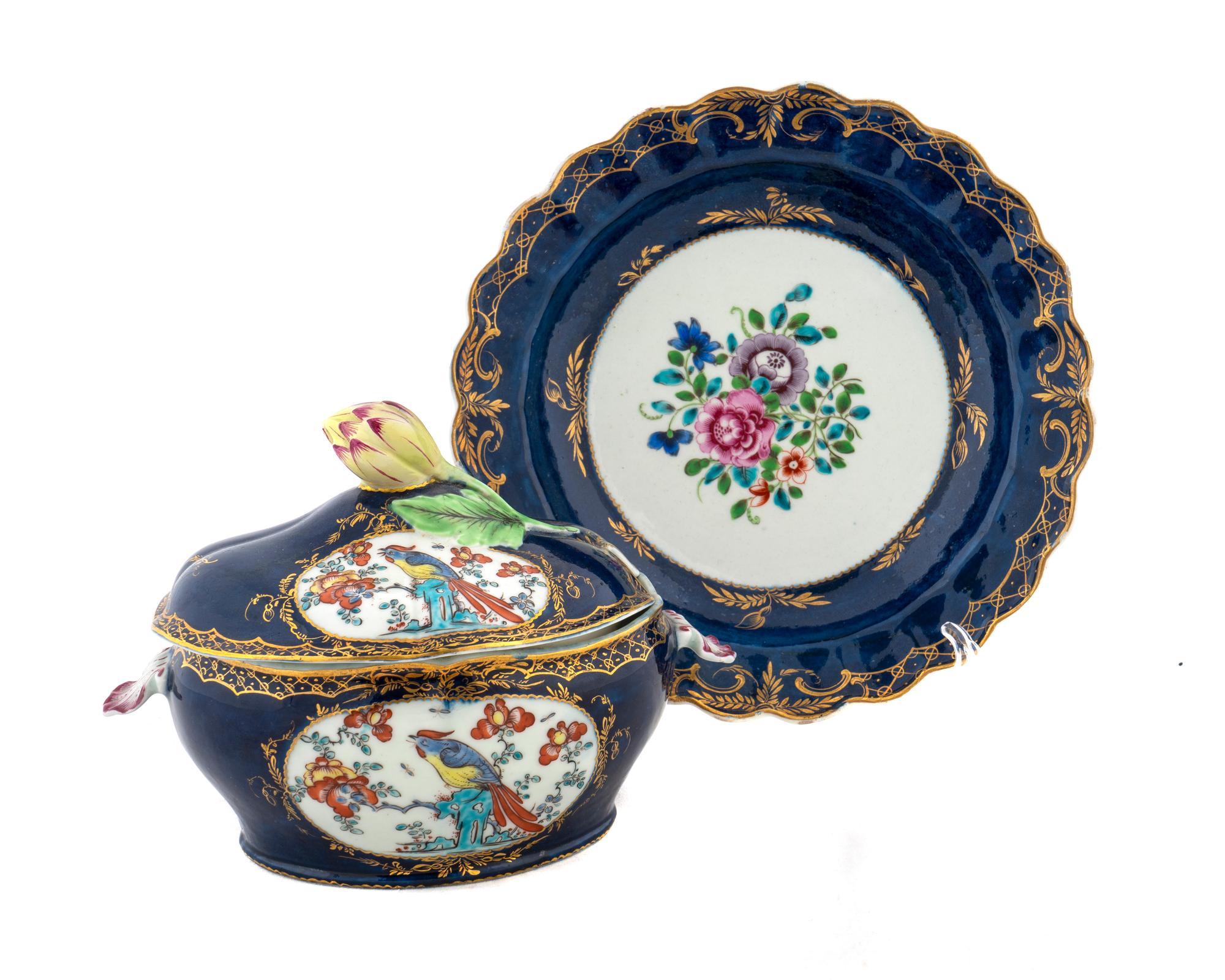 Two Pieces of Worcester Dr Wall Porcelain — 18TH CENTURY